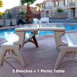 Convert-a-Bench 2-in-1 Outdoor Bench & Picnic Table - Foldable, Weather-Resistant Seating - Perfect for Patio, Lawn - Photo 7