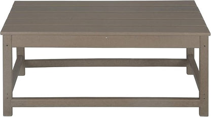 WO WESTIN OUTDOOR HDPE Laguna Outdoor Poly Adirondack Coffee Table, Weathered Wood