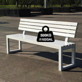 Outdoor Patio Benches, Garden Metal Bench with Backrest, for Front Porch, Yard, Patio, Entryway, Park - Photo 5