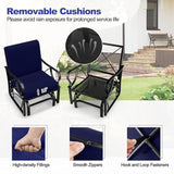 Tangkula Outdoor Patio Glider, Metal Framed Gliding Chair with Cushion - Photo 6