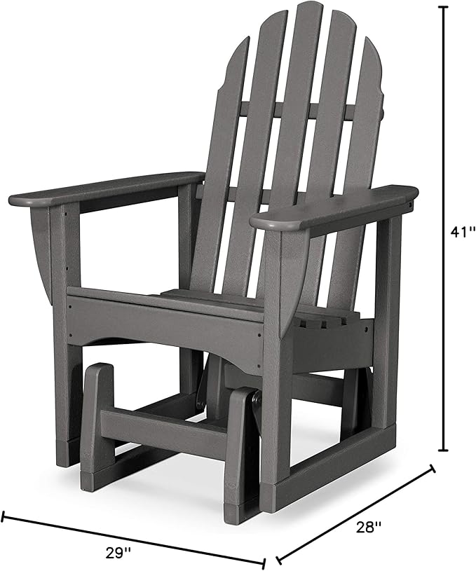POLYWOOD® Classic Adirondack Glider, Slate Grey