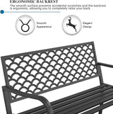 On Shine Outdoor Garden Bench Cast Iron Steel Outdoor Bench Clearance Weatherproof Metal Park Bench for Porch, Yard - Photo 6