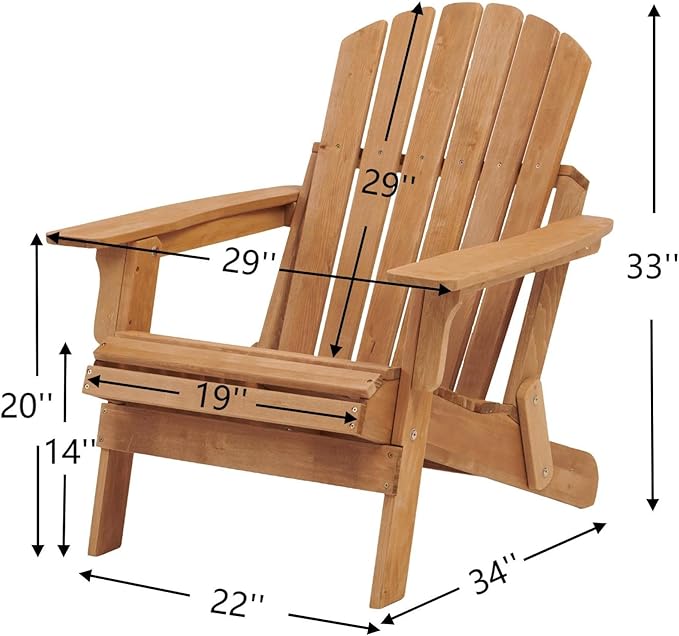 Oversize Folding Outdoor Adirondack Chair with Pre-Assembled Components for Ultimate Relaxation and Easy Storage Solutions