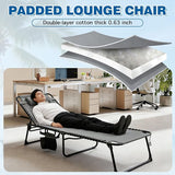 Outdoor Folding Lounge Chair with Removable Canopy & Pillow - Photo 5