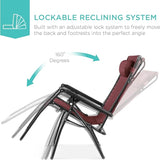 Best Choice Products Folding Zero Gravity Outdoor Recliner Patio Lounge Chair w/Adjustable Canopy Shade, Headrest - Photo 4