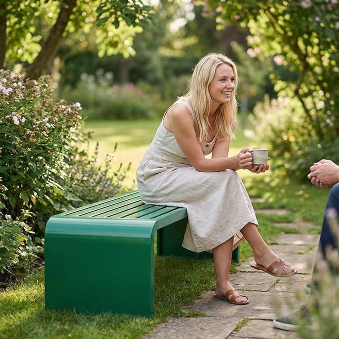 Garden Bench Backless, Patio Benches for Outdoors 100/120/150/180 Cm Outside Bench Seat Iron Steel Frame, Weatherproof Park Benches for Entryway Lawn Yard Balcony Decor(Gray,180 cm/70.87 in)