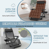 Oversized Zero Gravity Chair, 33In XXL Padded Lounge Chair, Recliner Chair W/Cushion& Storage Bag, Footrest - Photo 6