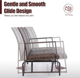 Wicker 2 Person Patio Glider with Double Weaved Wicker Seat, Powder Coated Metal Frame, 50" W x 25.5" D x 35.5" H - Photo 5