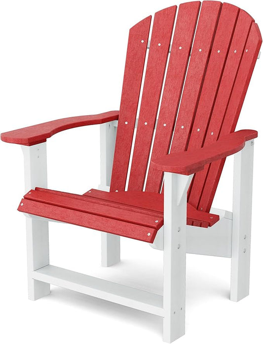 Wildridge Heritage Upright Adirondack Chair, Cardinal Red and White - Outdoor All-Weather Poly Furniture for Patio, Deck, Yard