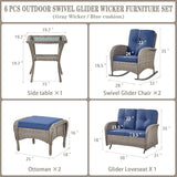 Belord 6 Pieces Wicker Patio Furniture Set with Patio Rocking Chairs - Photo 3