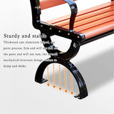 Outdoor Benches Cast Aluminum Preservative Wood 67IN(170CM) Patio Garden Bench Perfect for Backyard, Lawn, Porch, Path - Photo 6