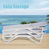 Domi Patio Outdoor Chaise Lounge Chair, All-Weather Plastic Adjustable Reclining Lounger - Photo 6