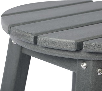 Costaelm 29" Height Outdoor Bar Stools, All-Weather Bar Stools, Adirondack Poly Patio Round Bar Stool for Patio, Deck, Kitchen Counter and Garden, Gray