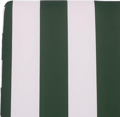 SAFAVIEH Outdoor Patio Furniture Collection - Newport Natural Solid Wood Chaise Lounge Chair with Green Stripe Cushion, Adjustable Backrest (PAT7316H)