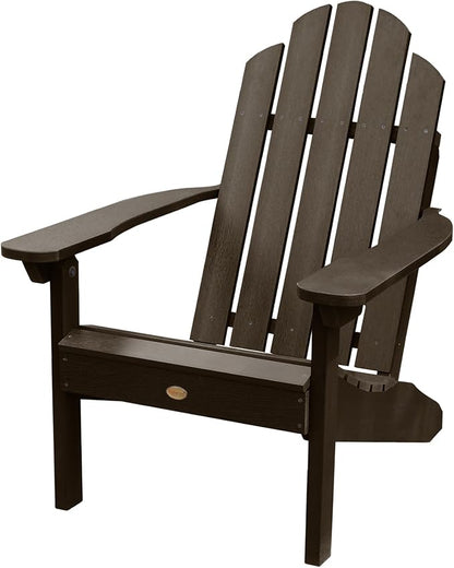 Highwood Classic Westport Adirondack Chairs with Side Table, Weathered Acorn