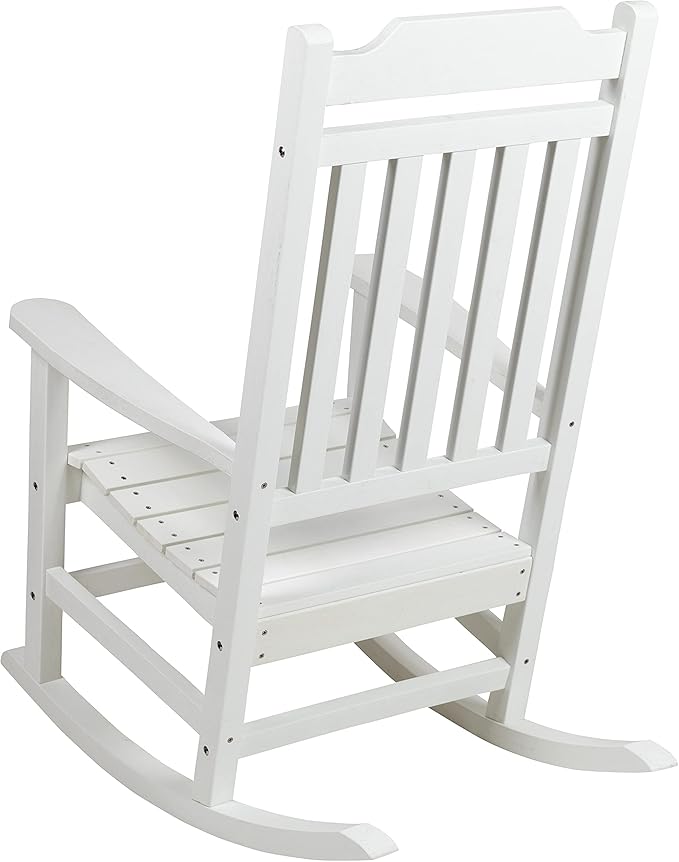Flash Furniture Winston All-Weather Poly Resin Rocking Chair in White