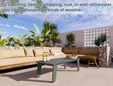 Wood Texture Outdoor Coffee Table, 35" x 18.2" Poly Lumber Patio Coffee Table - Photo 6