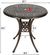 YUSING 31" Outdoor Dining Table, Patio Cast Aluminum Table, Furniture Set - Photo 2