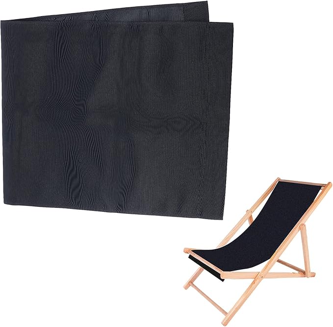PH PandaHall Chair Replacement Fabric, 44 x 17 Inch Lounge Chair Cloth Long Beach Chair Cloth Folding Chair Black Oxford Canvas Chair Accessories for Sun Lounger Pool Sunbathing Garden