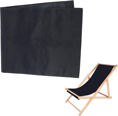 PH PandaHall Chair Replacement Fabric, 44 x 17 Inch Lounge Chair Cloth Long Beach Chair Cloth Folding Chair Black Oxford Canvas Chair Accessories for Sun Lounger Pool Sunbathing Garden