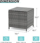Verano Garden Outdoor Wicker Side Table Set of 2, Small Storage Rattan Wicker End Table - Photo 3