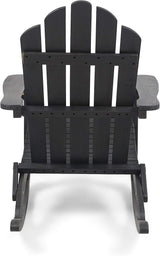 Christopher Knight Home Cara Outdoor Adirondack Acacia Wood Rocking Chair, Dark Gray Finish - Photo 6