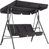 Porch Swing Chair with Adjustable Canopy for Adults 3-Seat Patio Glider Bench with Thick Cushions Steel Frame Outdoor - Photo 1