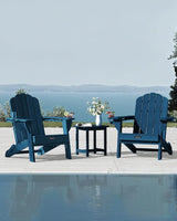 Folding Adirondack Chair, HDPE Adirondack Chair with 2 Cup Holders, Pre-Assembled Outdoor Fire Pit Chairs for Patio - Photo 2