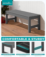 SERWALL 47 Inches Outdoor Bench Set of 2 - Photo 6