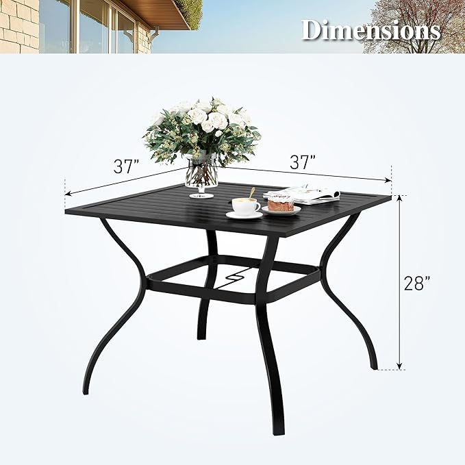 HERA'S HOUSE 37" Square Outdoor Dining Table for 4 - Photo 3