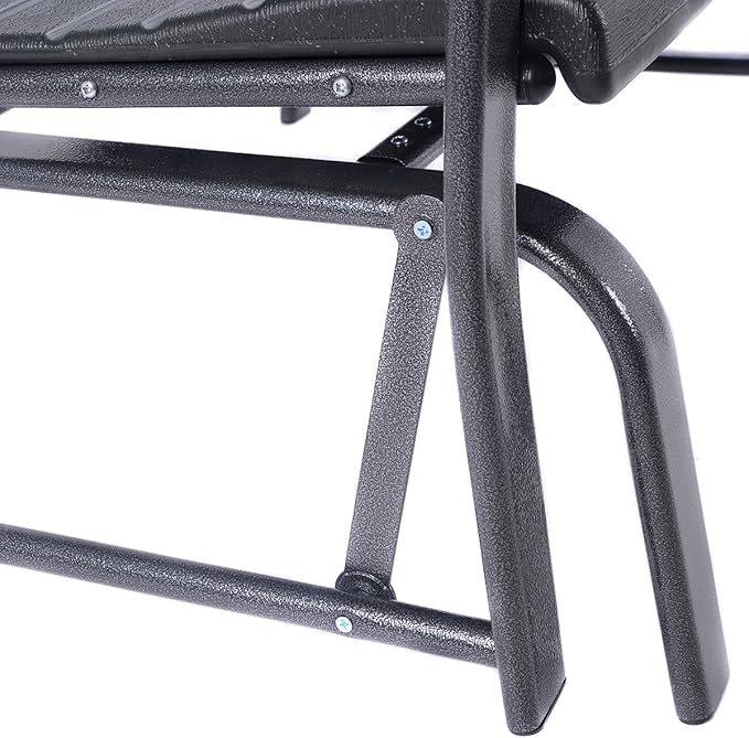 HAPPYGRILL Outdoor Swing Glider Bench, Patio Loveseat Chair with Steel Frame, Rocking Bench for Porch Deck Poolside Garden