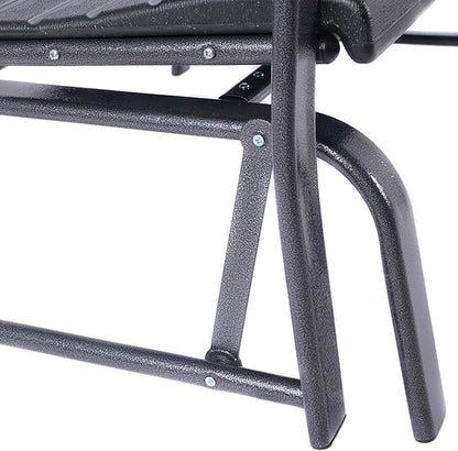 HAPPYGRILL Outdoor Swing Glider Bench, Patio Loveseat Chair with Steel Frame, Rocking Bench for Porch Deck Poolside Garden