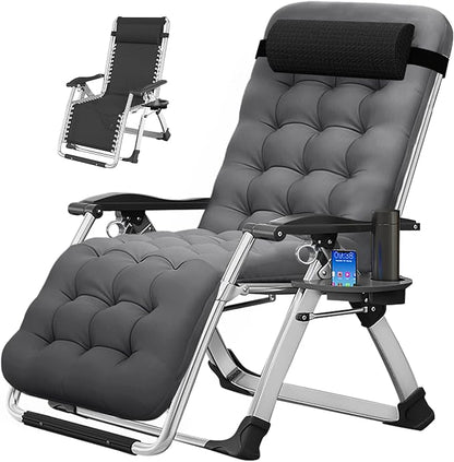 MOPHOTO Zero Gravity Chair, Outdoor Padded Lounge Chair with Side Table, Zero Gravity Recliner Chair, Outdoor Reclining Chair, Sturdy & Comfortable, Supports up to 440lbs