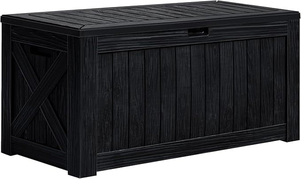 Greesum 120 Gallon Deck Box, Resin Outdoor Storage Container for Patio Furniture, Garden Tools, Pool Accessories - Photo 1
