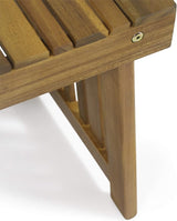 Christopher Knight Home William Outdoor Acacia Wood 3 Piece Chaise Lounge Set, Teak Finish, Rust Orange - Photo 10