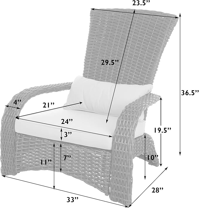 Balkene Home All-Weather Adirondack Style Chair - Large