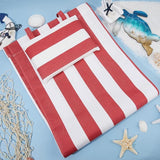 GORGECRAFT Beach Sling Chair Oxford Cloth with Pillow 44x17 Red and White Stripes Casual Lounge Lawn Chair Webbing - Photo 4