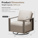 Patio Chairs Set of 2, Outdoor Swivel Rocker Patio Chairs, Metal Patio Furniture with Deep Seating - Photo 2