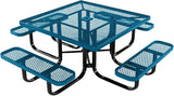 COATEDOUTDOORFURNITURE Heavy-Duty Portable Outdoor Kids Table with Umbrella Hole, Expanded Metal Kids Picnic Table - Photo 1