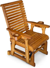 Fortune Candy Patio Glider with Cup Holders, High Roll Back and Deep Contoured Seat, Heavy Duty 600 Lb (Warm Brown - Photo 1