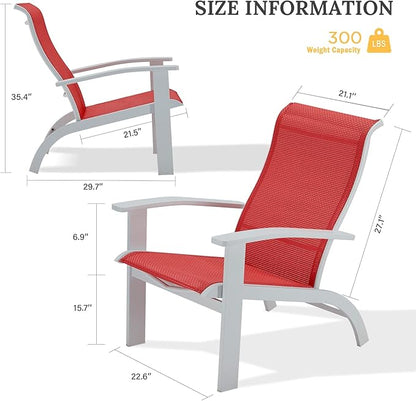 VICLLAX Outdoor Adirondack Chair Set of 2, Patio Chair for Lawn Garden, All Weather Outdoor Lounge Chair