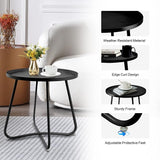 Babion Black Outdoor Side Tables, Small Outdoor Table, Round Patio Side Table Steel - Photo 4