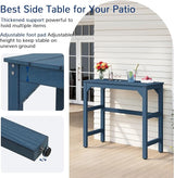 3 Piece Outdoor Bar Set, 42" Rectangular Pub Height High Top Bar Table & 2 Outdoor Bar Stools for Patio, Garden - Photo 5