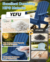 YEFU Adirondack Chairs Set of 8: Outdoor Chair HIPS Plastic Adirondack Chairs - Patio Chairs with Wood Texture - Lawn - Photo 4