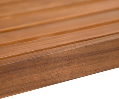 Greemotion Borkum 4-Feet Eucalyptus Solid Wood Outdoor Bench, Garden Chair for Patio Backyard Porch, Natural