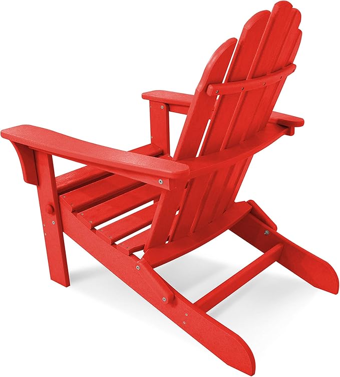 Trex Outdoor Furniture TXA53SR Cape Cod Folding Adirondack Chair, Sunset Red