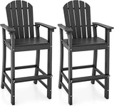 Tangkula Outdoor Tall Adirondack Chair 30 Inches Seat Height, HDPE Bar Height Patio Chair with High Backrest - Photo 1