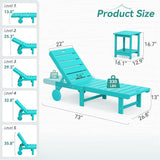 Outdoor Chaise Lounge Chairs with Table, 2-Piece, 26.8” Super Wide Lounge Chair Outdoor - Photo 7