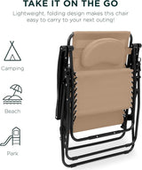 Best Choice Products Oversized Zero Gravity Chair, Folding Outdoor Patio Lounge Recliner w/Cup Holder Accessory Tray - Photo 7
