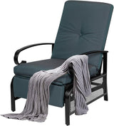 SUNCROWN Outdoor Recliner Chair Patio Adjustable Relaxing Chairs Outdoor Metal Furniture Chair with Thick - Photo 1